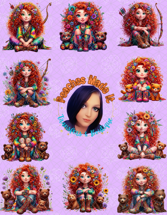 AI Hippy Merida PNG Bundle