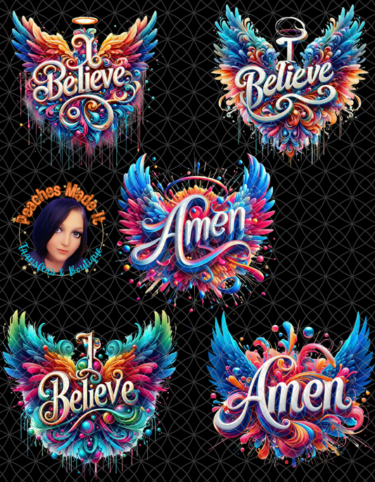 I Believe and Amen PNG Bundle